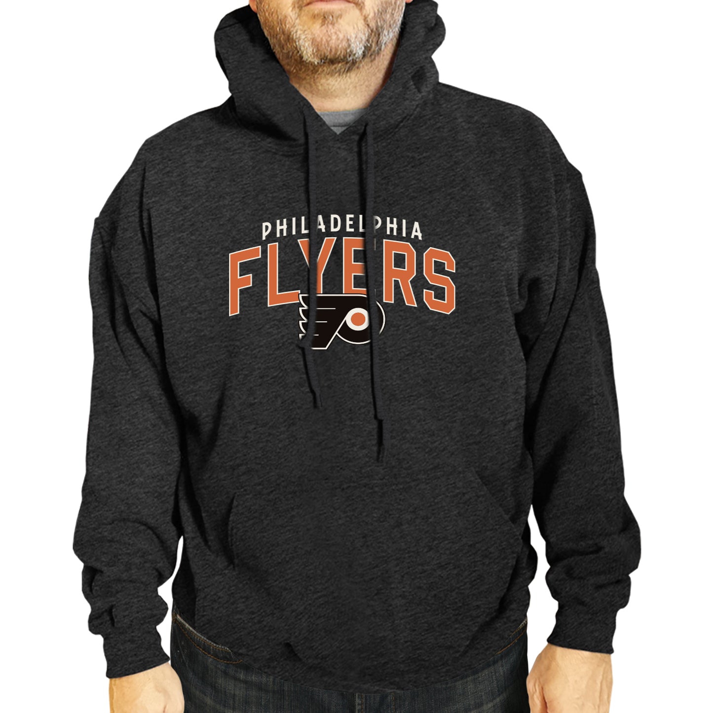 Philadelphia Flyers NHL Adult Unisex Powerplay Hooded Sweatshirt - Black Heather