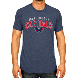Washington Capitals NHL Adult Powerplay Heathered Unisex T-Shirt - Navy