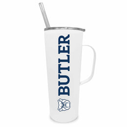 Butler Bulldogs NCAA Stainless Steel 20oz Roadie With Handle & Dual Option Lid With Straw - White