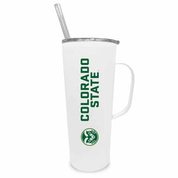 Colorado State Rams NCAA Stainless Steal 20oz Roadie With Handle & Dual Option Lid With Straw - White