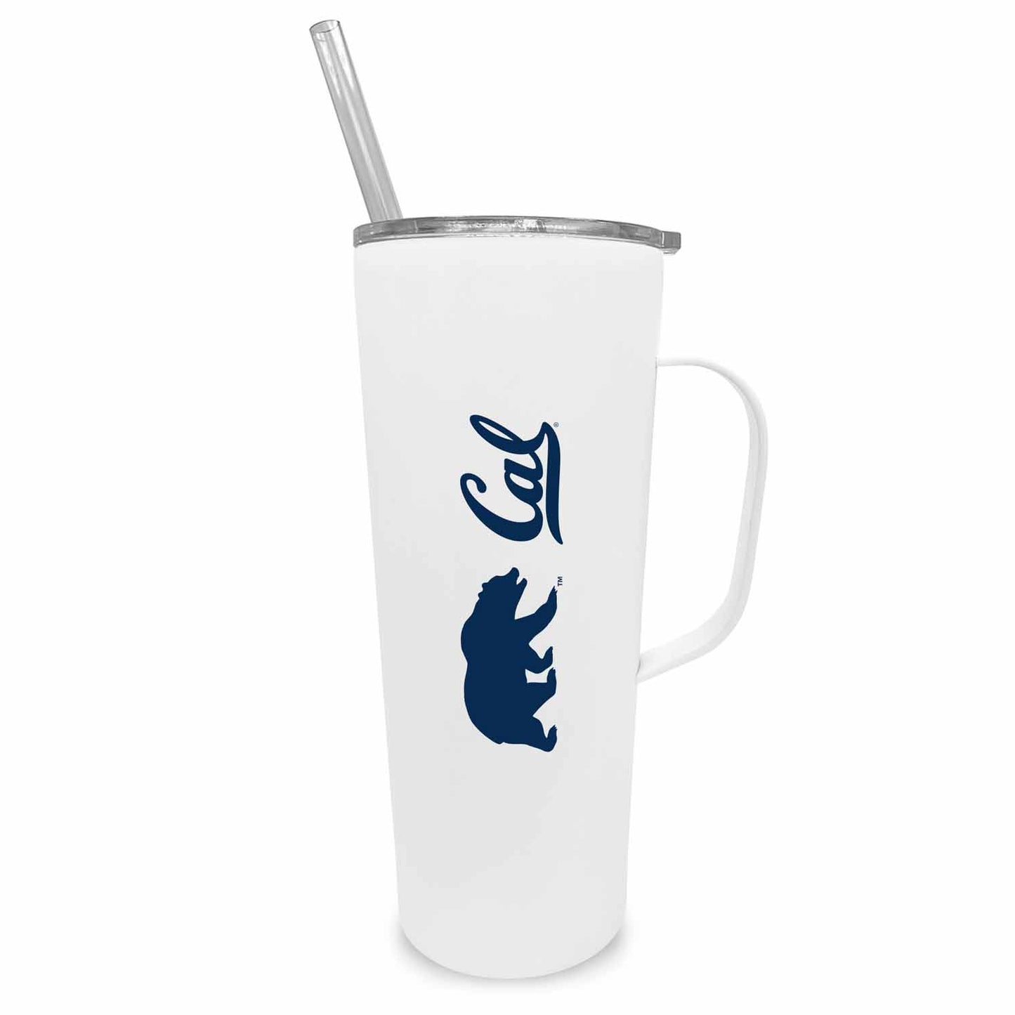 Cal Golden Bears NCAA Stainless Steal 20oz Roadie With Handle & Dual Option Lid With Straw - White