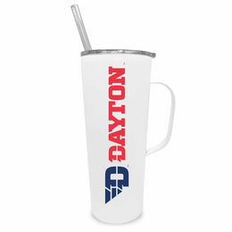 Dayton Flyers NCAA Stainless Steal 20oz Roadie With Handle & Dual Option Lid With Straw - White