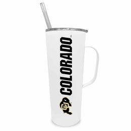 Colorado Buffaloes NCAA Stainless Steal 20oz Roadie With Handle & Dual Option Lid With Straw - White