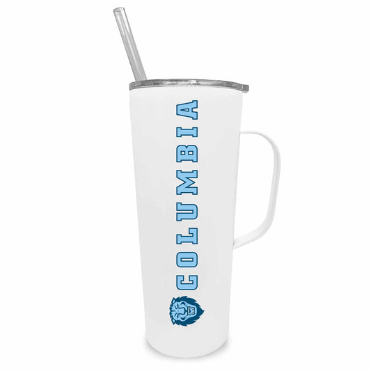 Columbia Lions NCAA Stainless Steel 20oz Roadie With Handle & Dual Option Lid With Straw - White
