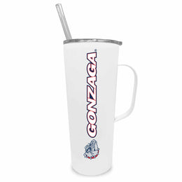 Gonzaga Bulldogs NCAA Stainless Steal 20oz Roadie With Handle & Dual Option Lid With Straw - White