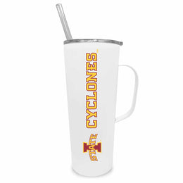 Iowa State Cyclones NCAA Stainless Steal 20oz Roadie With Handle & Dual Option Lid With Straw - White