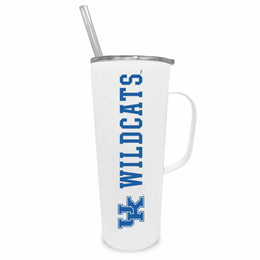 Kentucky Wildcats NCAA Stainless Steal 20oz Roadie With Handle & Dual Option Lid With Straw - White