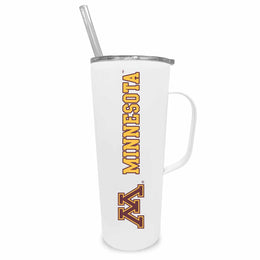 Minnesota Golden Gophers NCAA Stainless Steel 20oz Roadie With Handle & Dual Option Lid With Straw - White