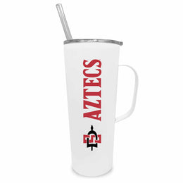 San Diego State Aztecs NCAA Stainless Steal 20oz Roadie With Handle & Dual Option Lid With Straw - White