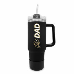 Colorado Buffaloes Collegiate 40oz Stainless Steel Travel Tumbler with Handle for Dad - Black