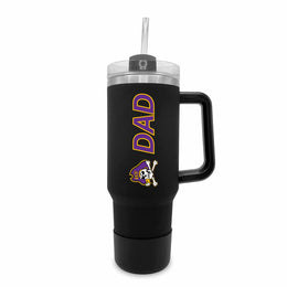 East Carolina Pirates Collegiate 40oz Stainless Steel Travel Tumbler with Handle for Dad - Black