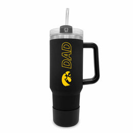 Iowa Hawkeyes Collegiate 40oz Stainless Steel Travel Tumbler with Handle for Dad - Black