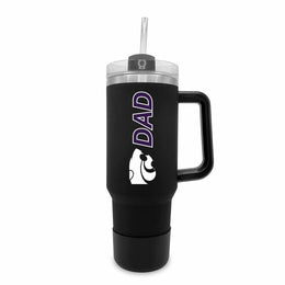 Kansas State Wildcats Collegiate 40oz Stainless Steel Travel Tumbler with Handle for Dad - Black