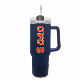 Syracuse Orange Collegiate 40oz Stainless Steel Travel Tumbler with Handle for Dad - Navy