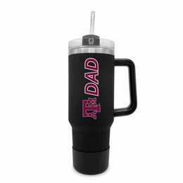 Texas A&M Aggies Collegiate 40oz Stainless Steel Travel Tumbler with Handle for Dad - Black