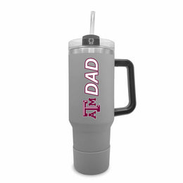Texas A&M Aggies Collegiate 40oz Stainless Steel Travel Tumbler with Handle for Dad - Gray
