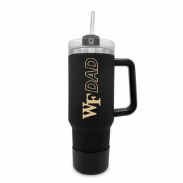 Wake Forest Demon Deacons Collegiate 40oz Stainless Steel Travel Tumbler with Handle for Dad - Black