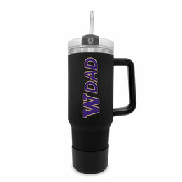 Washington Huskies Collegiate 40oz Stainless Steel Travel Tumbler with Handle for Dad - Black