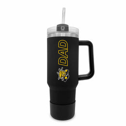 Wichita State Shockers Collegiate 40oz Stainless Steel Travel Tumbler with Handle for Dad - Black