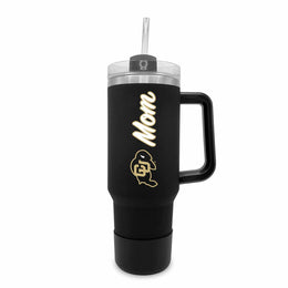 Colorado Buffaloes Collegiate 40oz Stainless Steel Travel Tumbler with Handle for Mom - Black