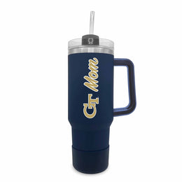 Georgia Tech Yellowjackets Collegiate 40oz Stainless Steel Travel Tumbler with Handle for Mom - Navy