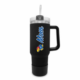Kansas Jayhawks Collegiate 40oz Stainless Steel Travel Tumbler with Handle for Mom - Black