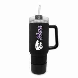 Kansas State Wildcats Collegiate 40oz Stainless Steel Travel Tumbler with Handle for Mom - Black