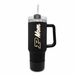 Purdue Boilermakers Collegiate 40oz Stainless Steel Travel Tumbler with Handle for Mom - Black