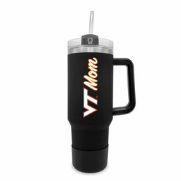 Virginia Tech Hokies Collegiate 40oz Stainless Steel Travel Tumbler with Handle for Mom - Black