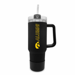 Iowa Hawkeyes Collegiate 40oz Stainless Steel Travel Tumbler with Handle for Alumni - Black