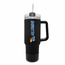 Kansas Jayhawks Collegiate 40oz Stainless Steel Travel Tumbler with Handle for Alumni - Black