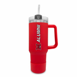 Miami Redhawks Collegiate 40oz Stainless Steel Travel Tumbler with Handle for Alumni - Red