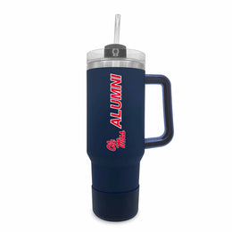 Ole Miss Rebels Collegiate 40oz Stainless Steel Travel Tumbler with Handle for Alumni - Navy