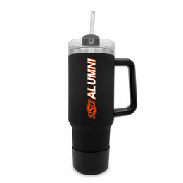 Oklahoma State Cowboys Collegiate 40oz Stainless Steel Travel Tumbler with Handle for Alumni - Black