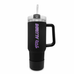 TCU Horned Frogs Collegiate 40oz Stainless Steel Travel Tumbler with Handle for Alumni - Black