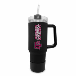 Texas A&M Aggies Collegiate 40oz Stainless Steel Travel Tumbler with Handle for Alumni - Black