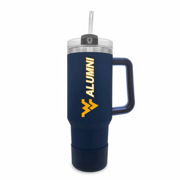 West Virginia Mountaineers Collegiate 40oz Stainless Steel Travel Tumbler with Handle for Alumni - Navy