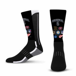 Original Six Adult NHL Original 6 Montage Crew Socks - Black