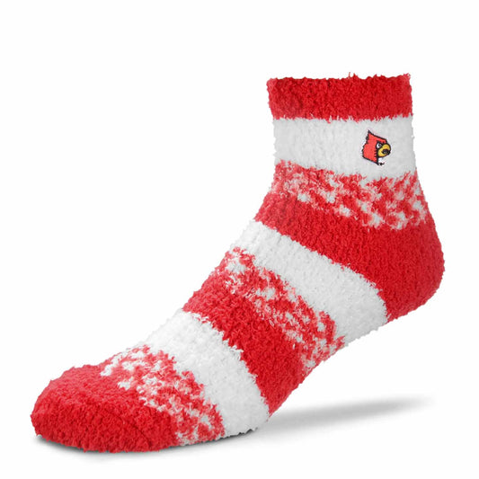 Louisville Cardinals NCAA Unisex Cozy Soft Sleep Socks - Red