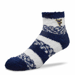 West Virginia Mountaineers NCAA Unisex Cozy Soft Sleep Socks - Navy