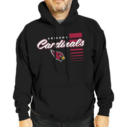 Arizona Cardinals NFL Adult Unisex Retro Script Ultra Soft Fleece Hooded Sweatshirt - Black
