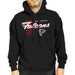 Atlanta Falcons NFL Adult Unisex Retro Script Ultra Soft Fleece Hooded Sweatshirt - Black