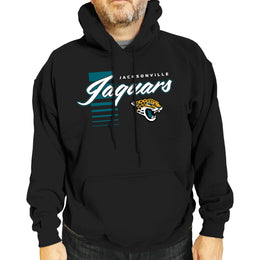 Jacksonville Jaguars NFL Adult Unisex Retro Script Ultra Soft Fleece Hooded Sweatshirt - Black