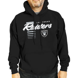 Las Vegas Raiders NFL Adult Unisex Retro Script Ultra Soft Fleece Hooded Sweatshirt - Black