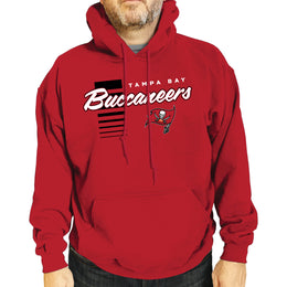 Tampa Bay Buccaneers NFL Adult Unisex Retro Script Ultra Soft Fleece Hooded Sweatshirt - Red