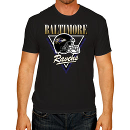 Baltimore Ravens NFL Adult Retro Triangle Unisex T-Shirt - Black