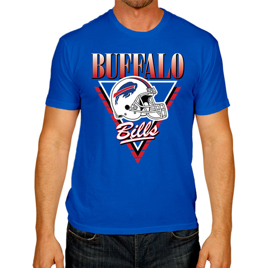 Buffalo Bills NFL Adult Retro Triangle Unisex T-Shirt - Royal