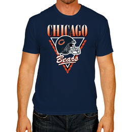 Chicago Bears NFL Adult Retro Triangle Unisex T-Shirt - Navy