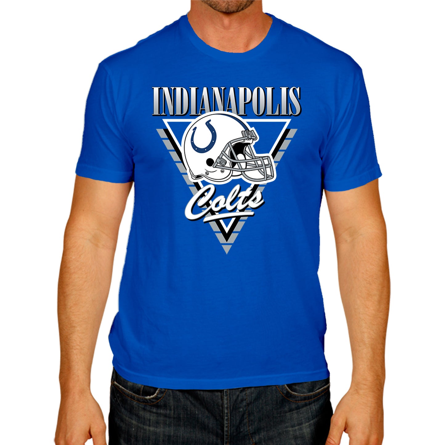 Indianapolis Colts NFL Adult Retro Triangle Unisex T-Shirt - Royal