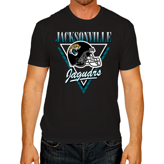 Jacksonville Jaguars NFL Adult Retro Triangle Unisex T-Shirt - Black